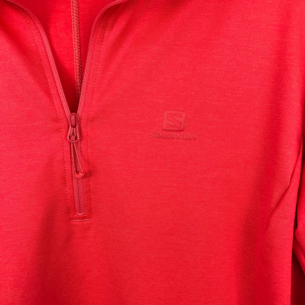 Salomon Red Zip Up Sweater with High Collar - Picture 4 of 9